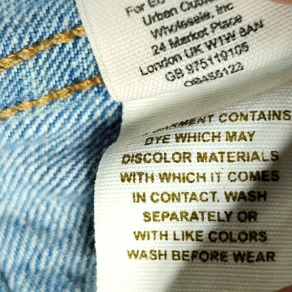 Free people Double Breasted Denim Distressed Jacket Size Small Blue Light Wash - Picture 14 of 14